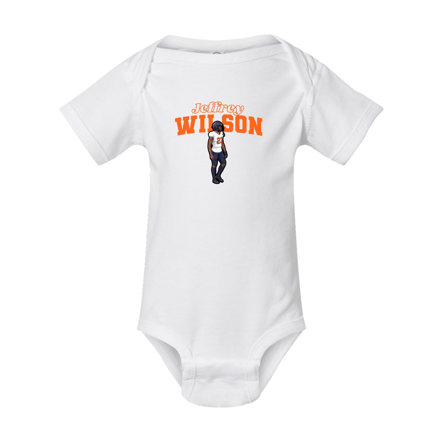 Baby Onesie — Name Arch in White