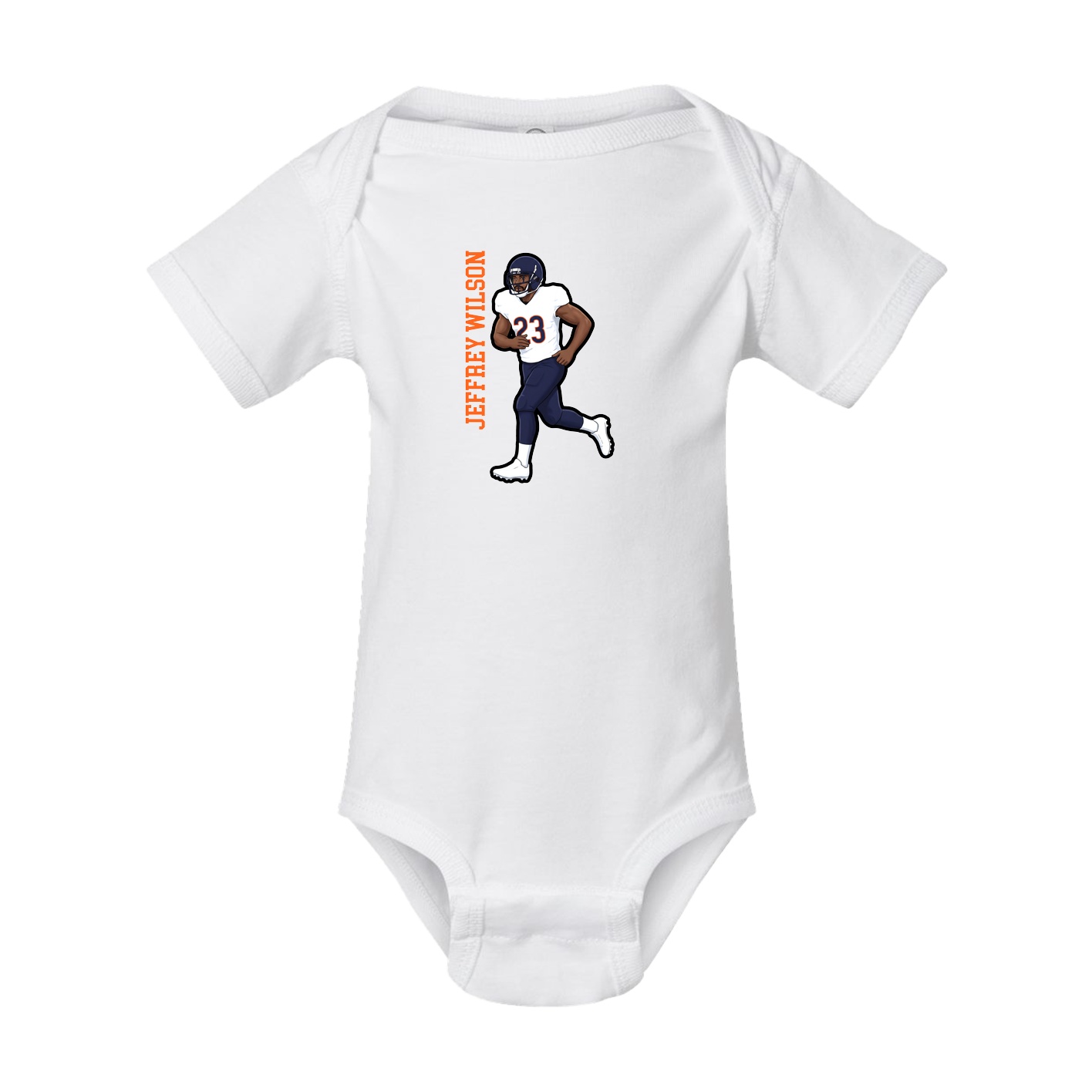 Baby Onesie — Name Vertical in White