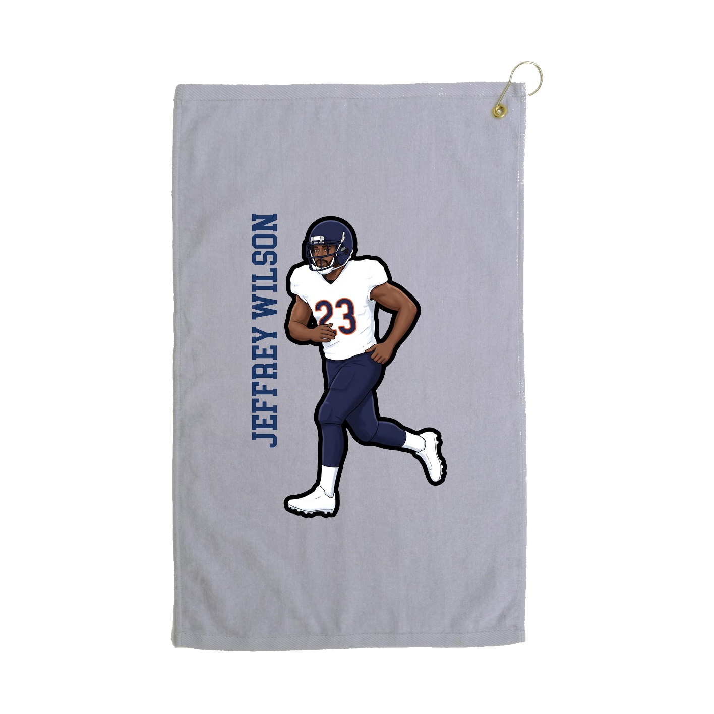 Golf Towel — Name Vertical in Grey