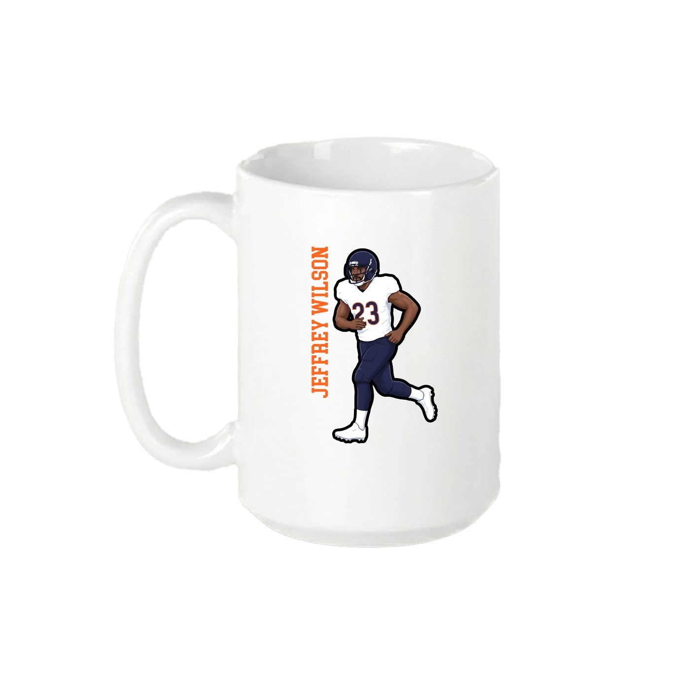 15oz Coffee Mug — Name Vertical in White