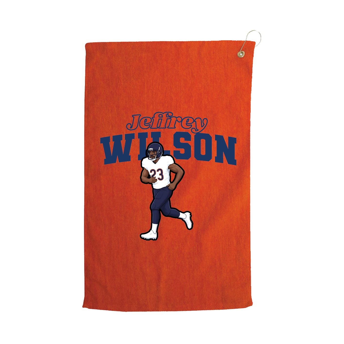 Golf Towel — Name Arch in Orange