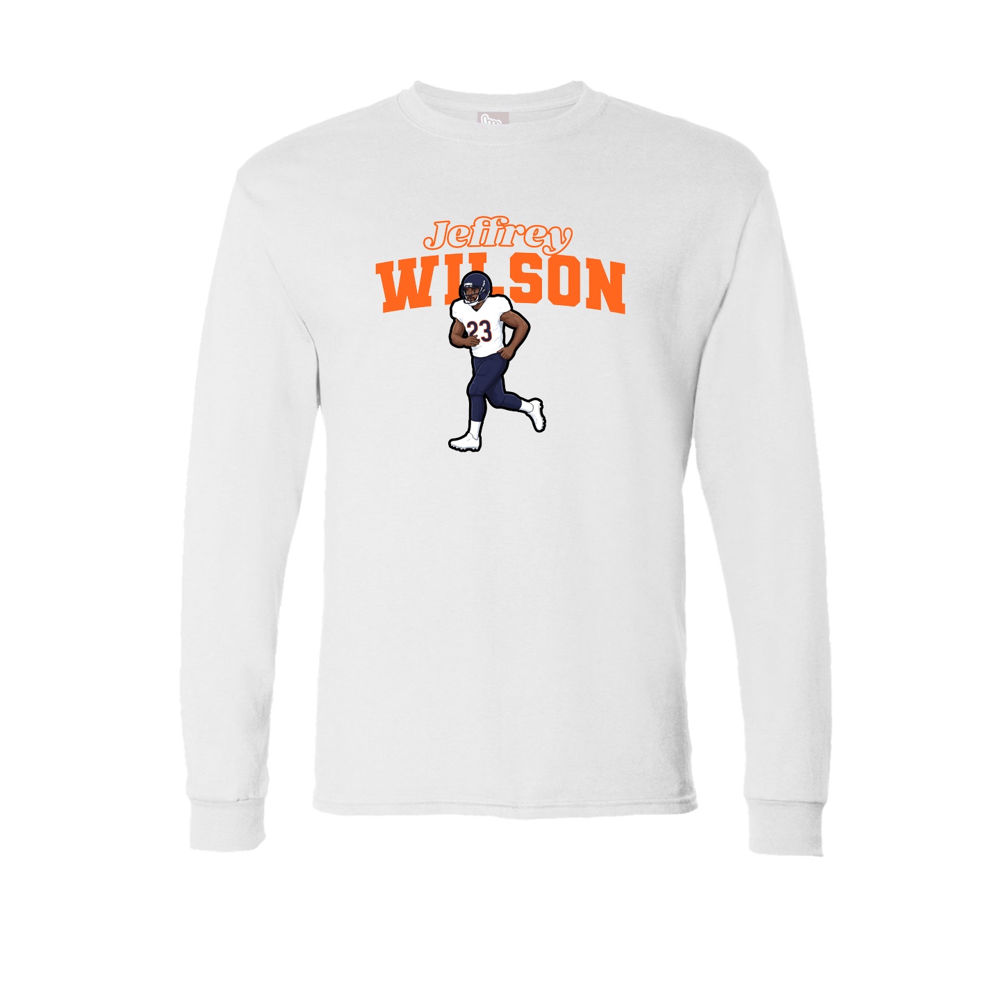 Long Sleeve Tee — Name Arch in White