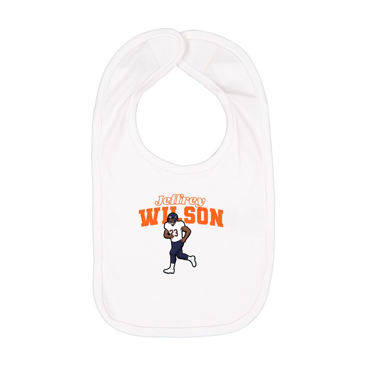 Infant Bib — Name Arch in White