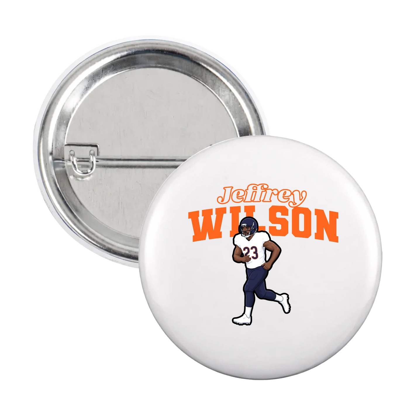 Game Day Button — Name Arch in White
