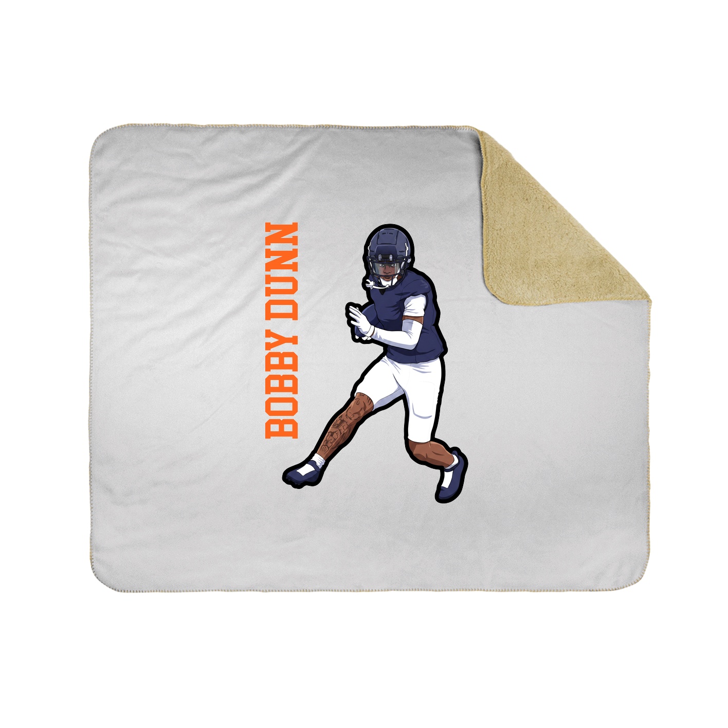 Throw Blanket — Name Vertical in White