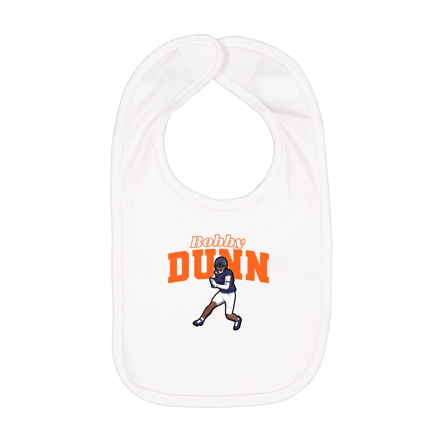 Infant Bib — Name Arch in White