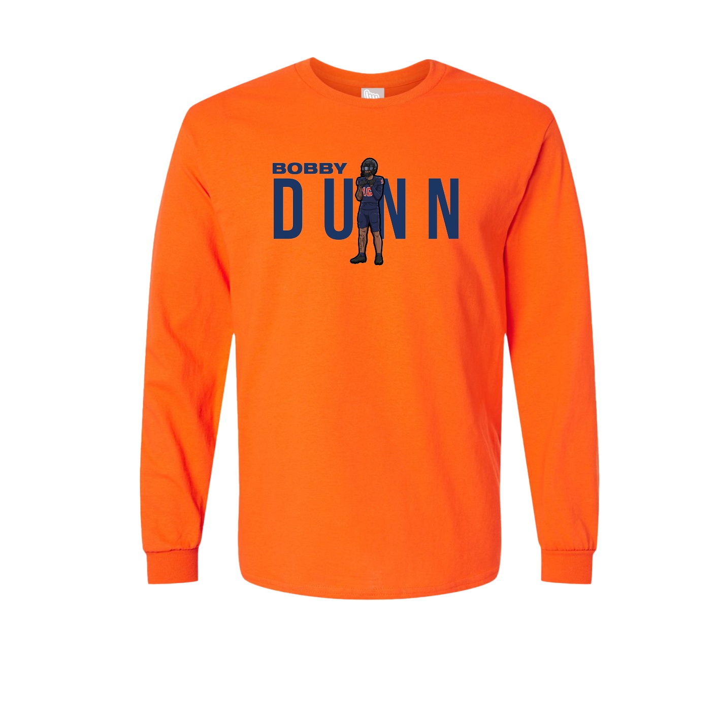 Long Sleeve Tee — Player Name in Orange