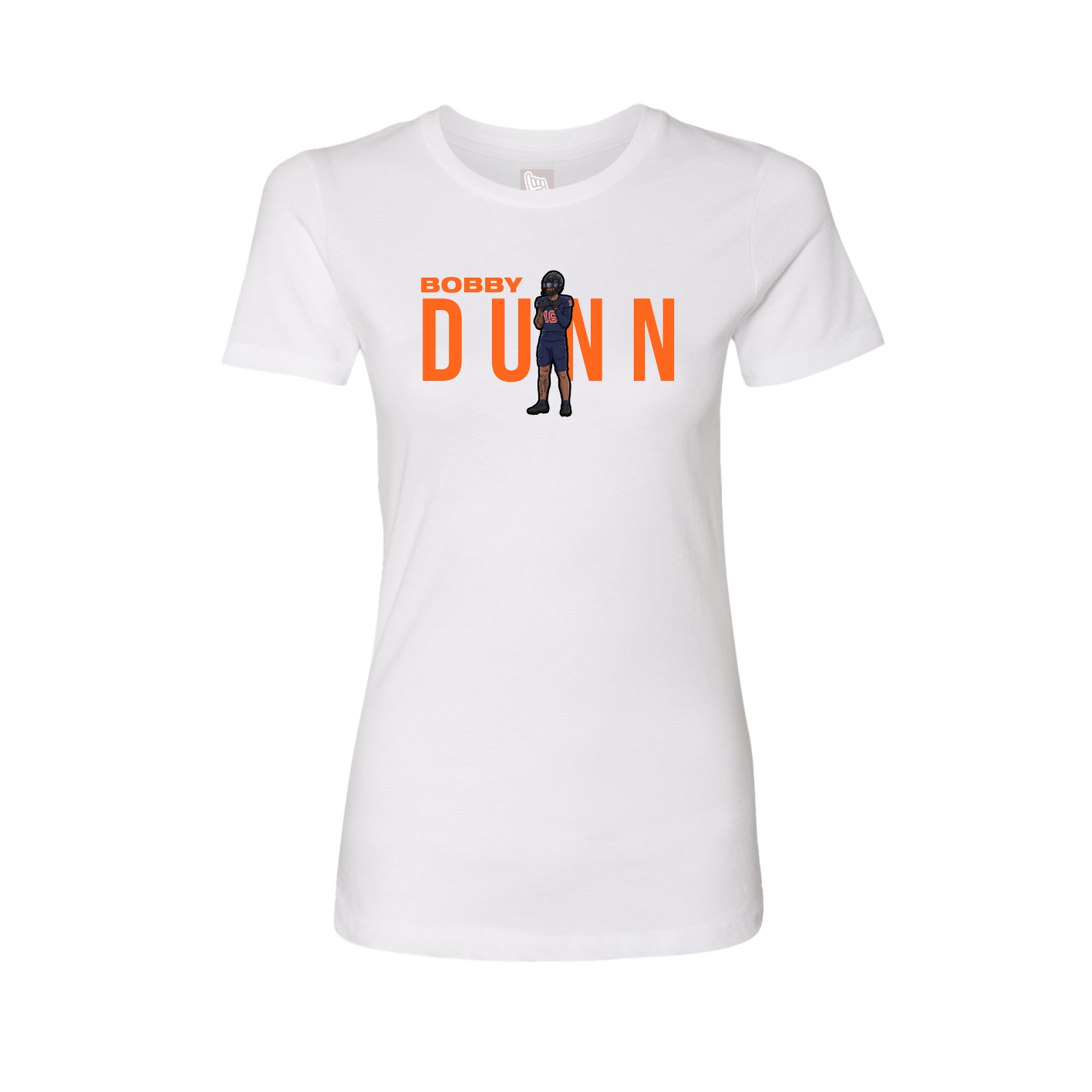Fitted Women's Tee — Player Name in White