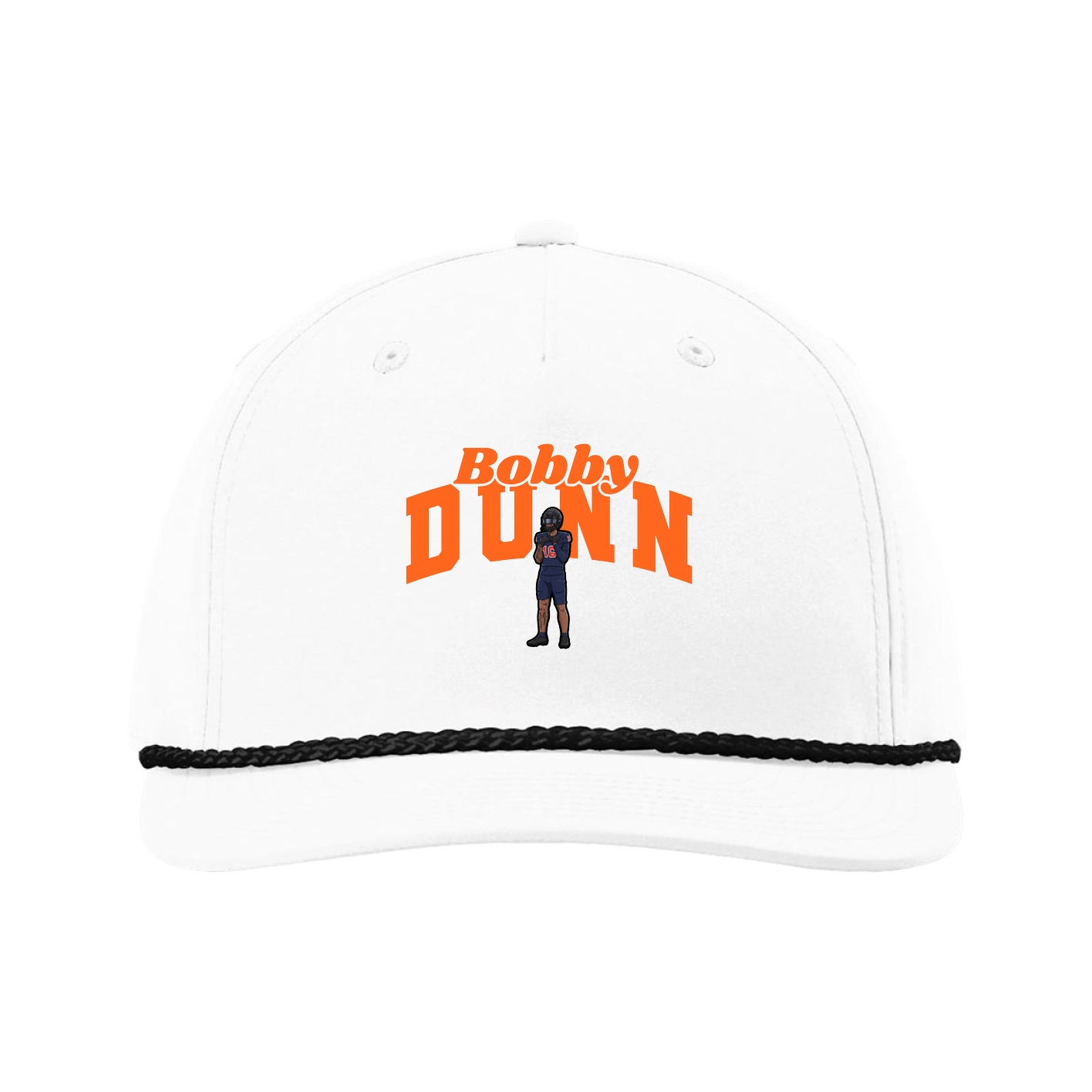 Five-Panel Classic Rope Cap — Signature Arch in White
