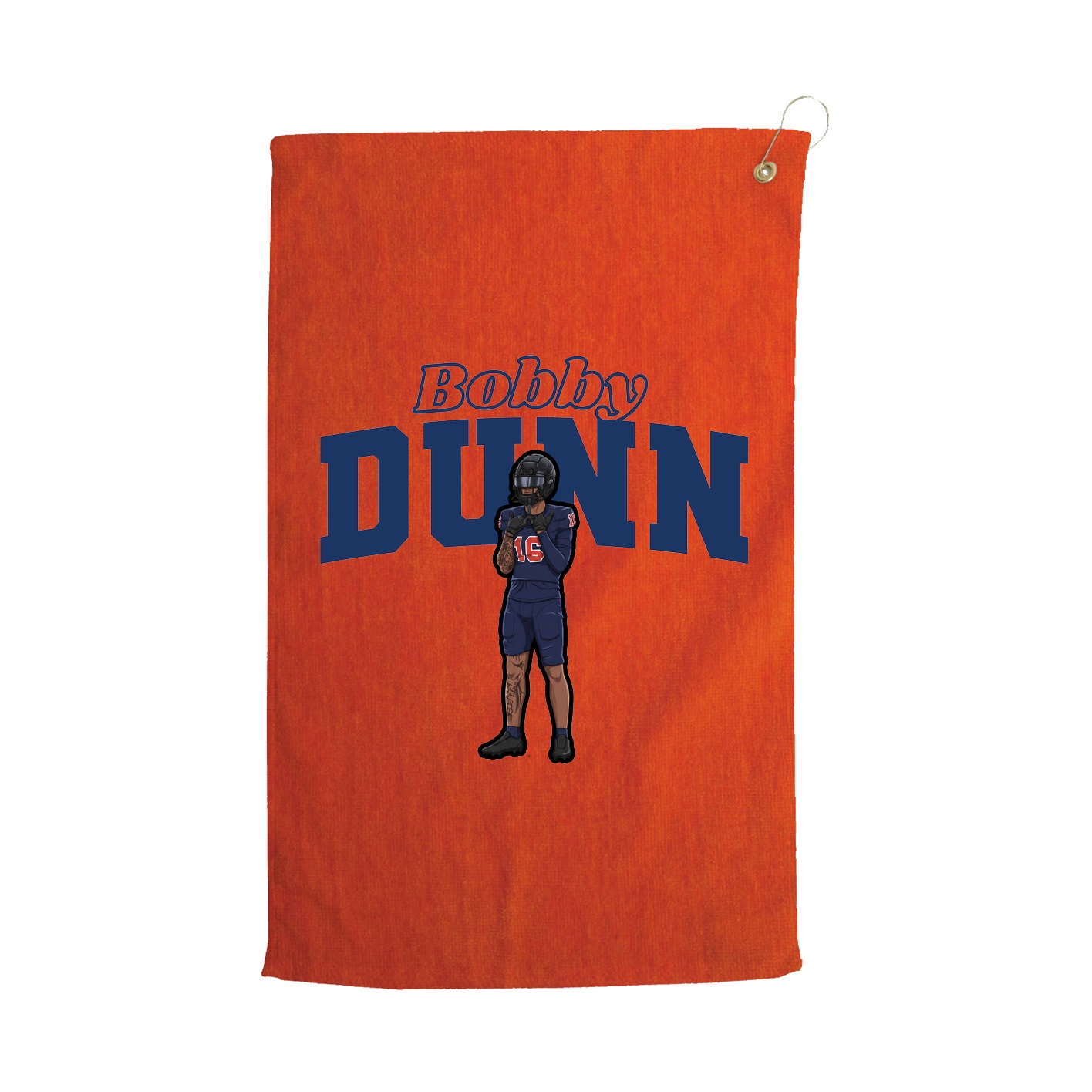 Golf Towel — Name Arch in Orange