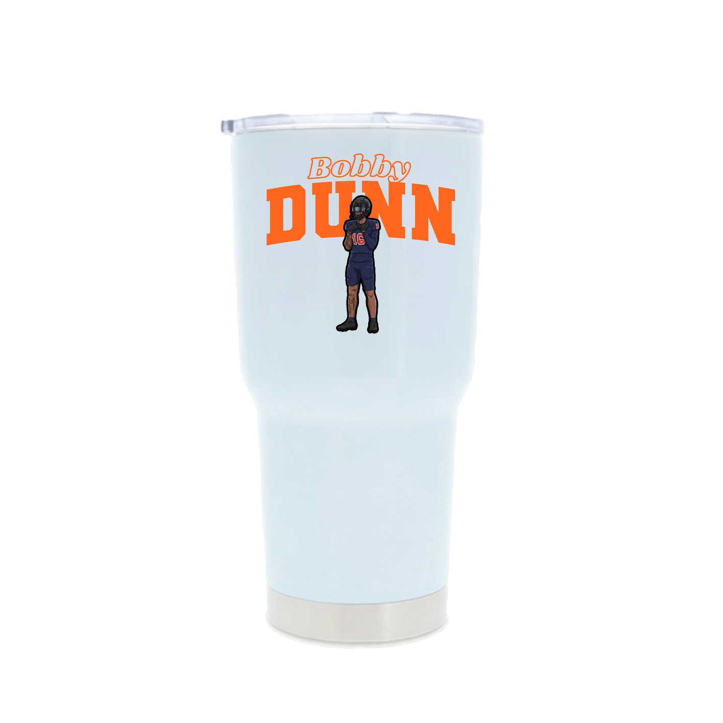30oz Stainless Steel Tumbler — Name Arch in White