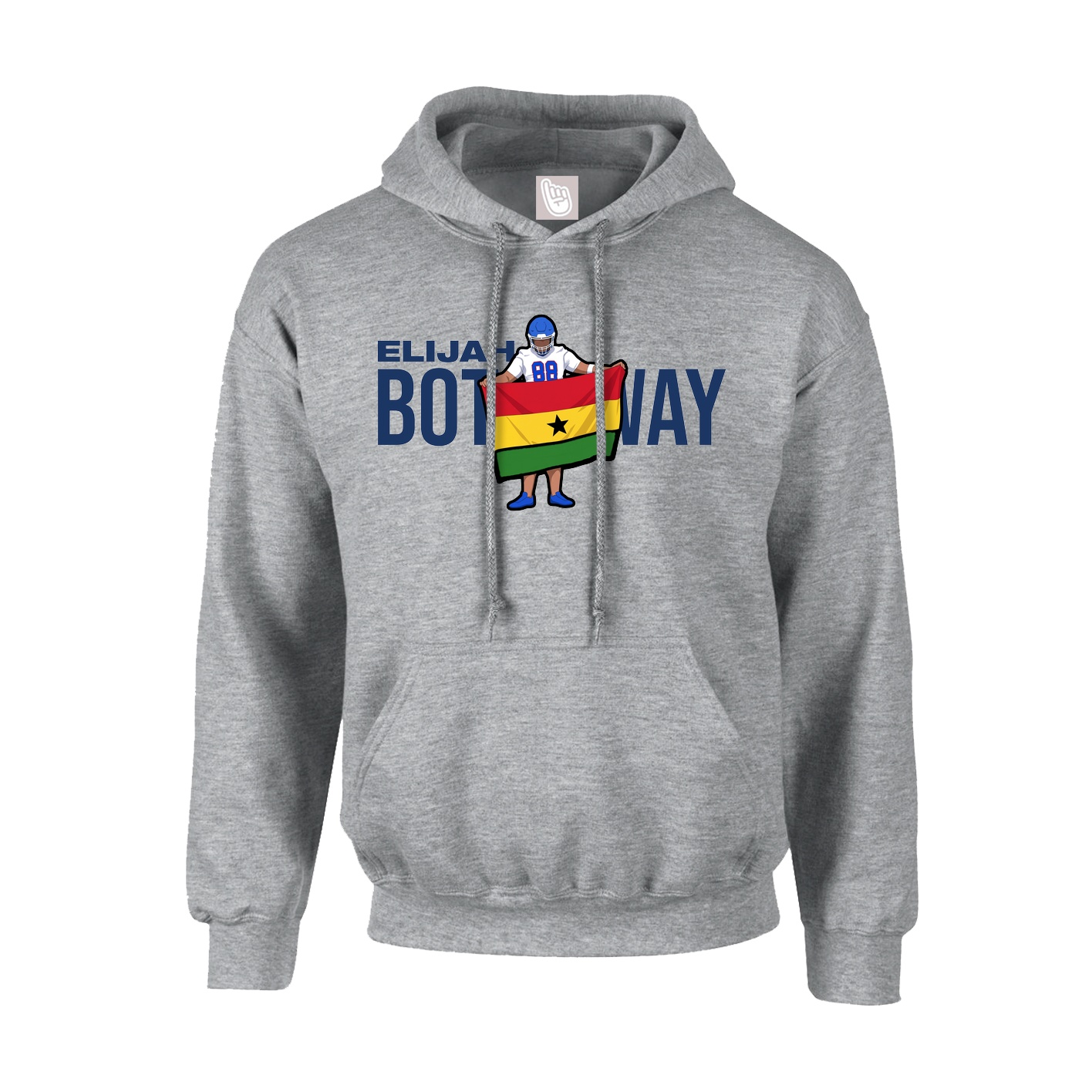 Youth Hoodie — Player Name in Grey