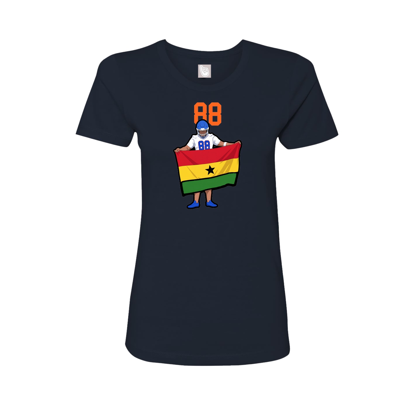 Fitted Women's Tee — Number Top in Navy