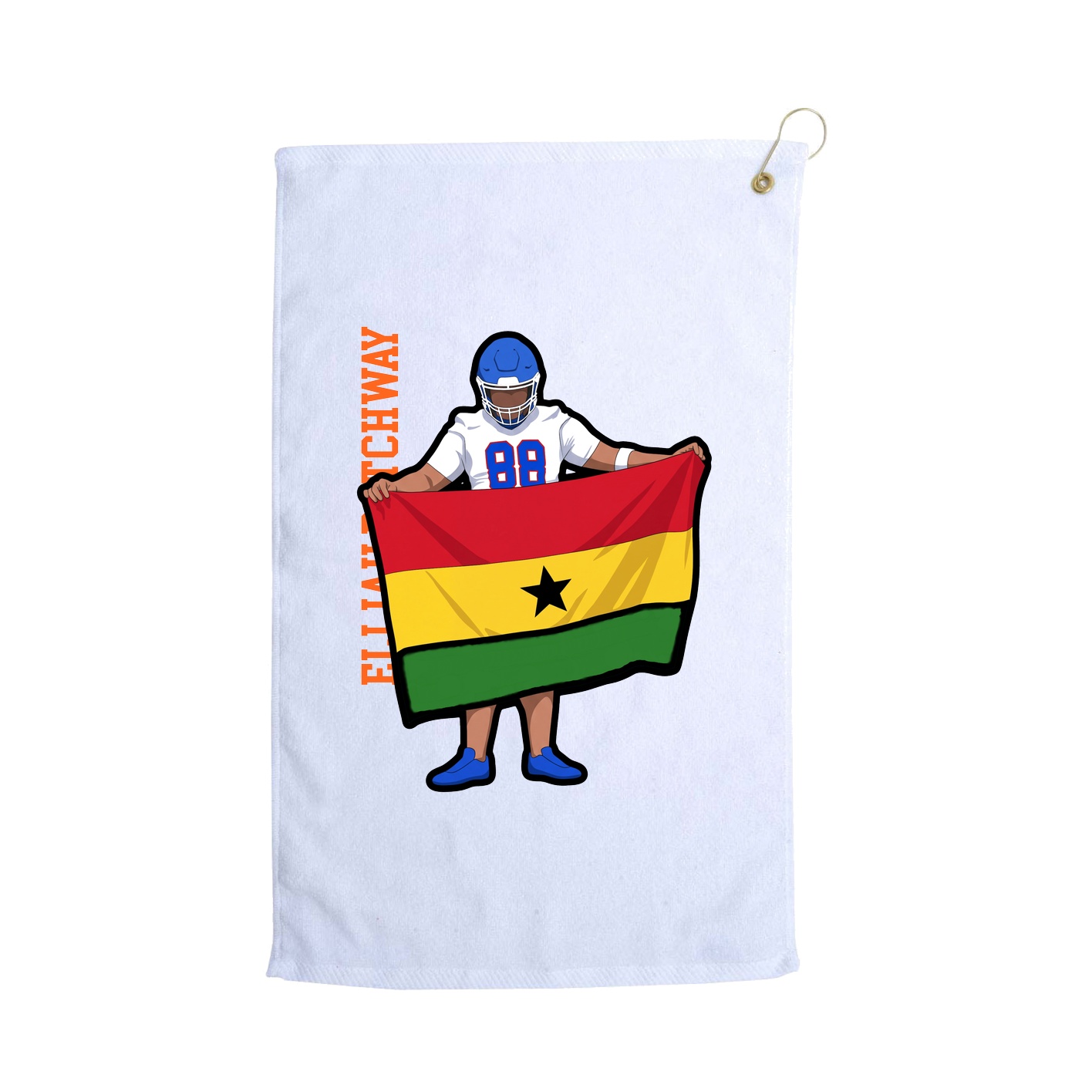 Golf Towel — Name Vertical in White