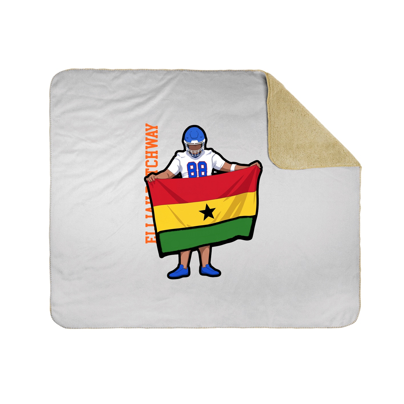 Throw Blanket — Name Vertical in White