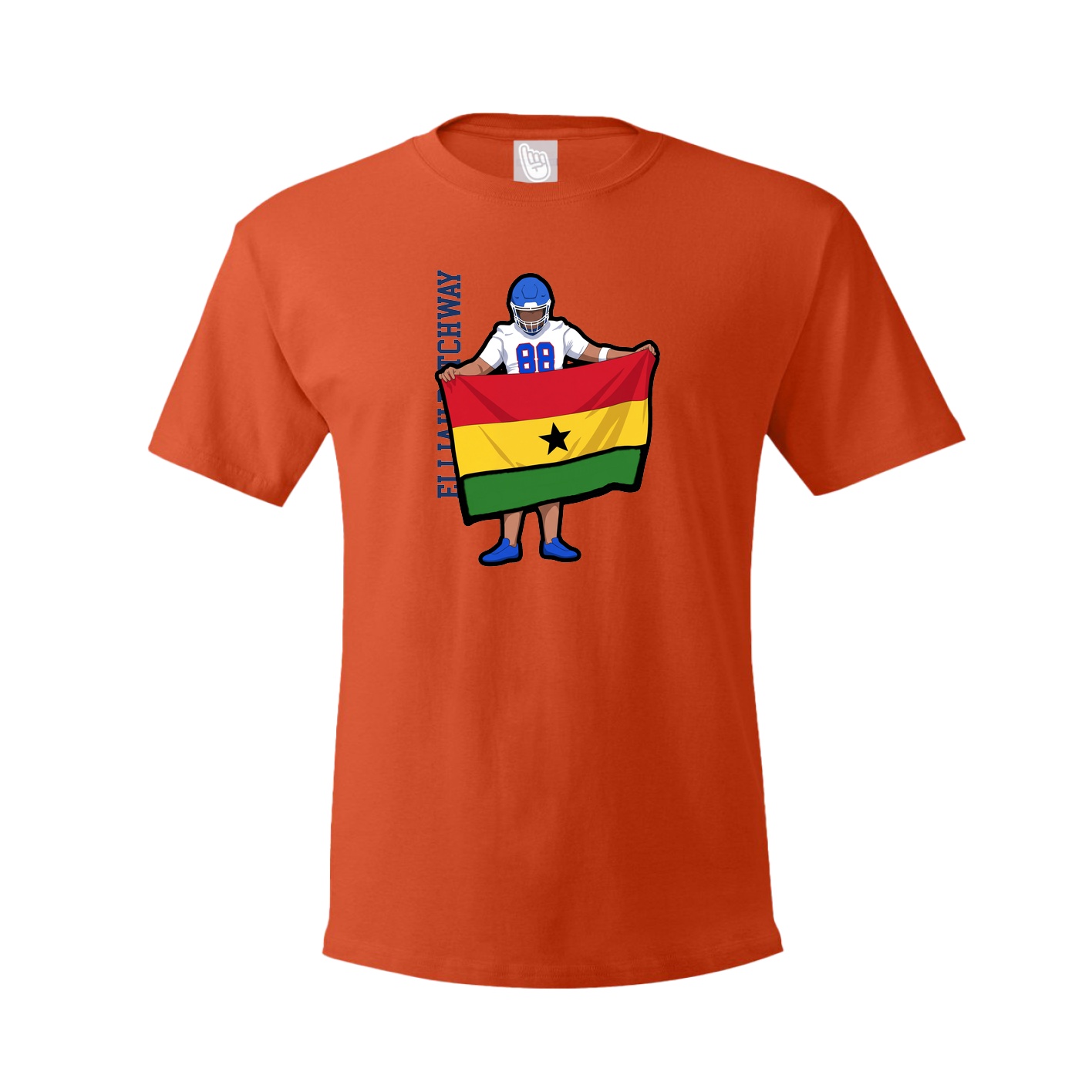 Tee — Name Vertical in Orange