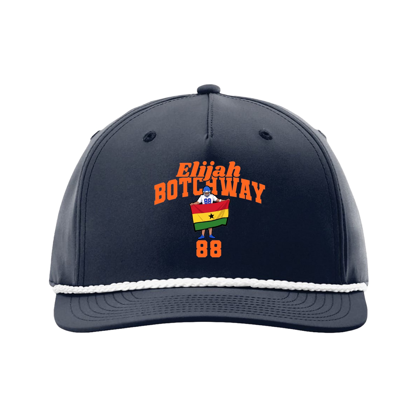 Five-Panel Classic Rope Cap — Signature Arch in Navy