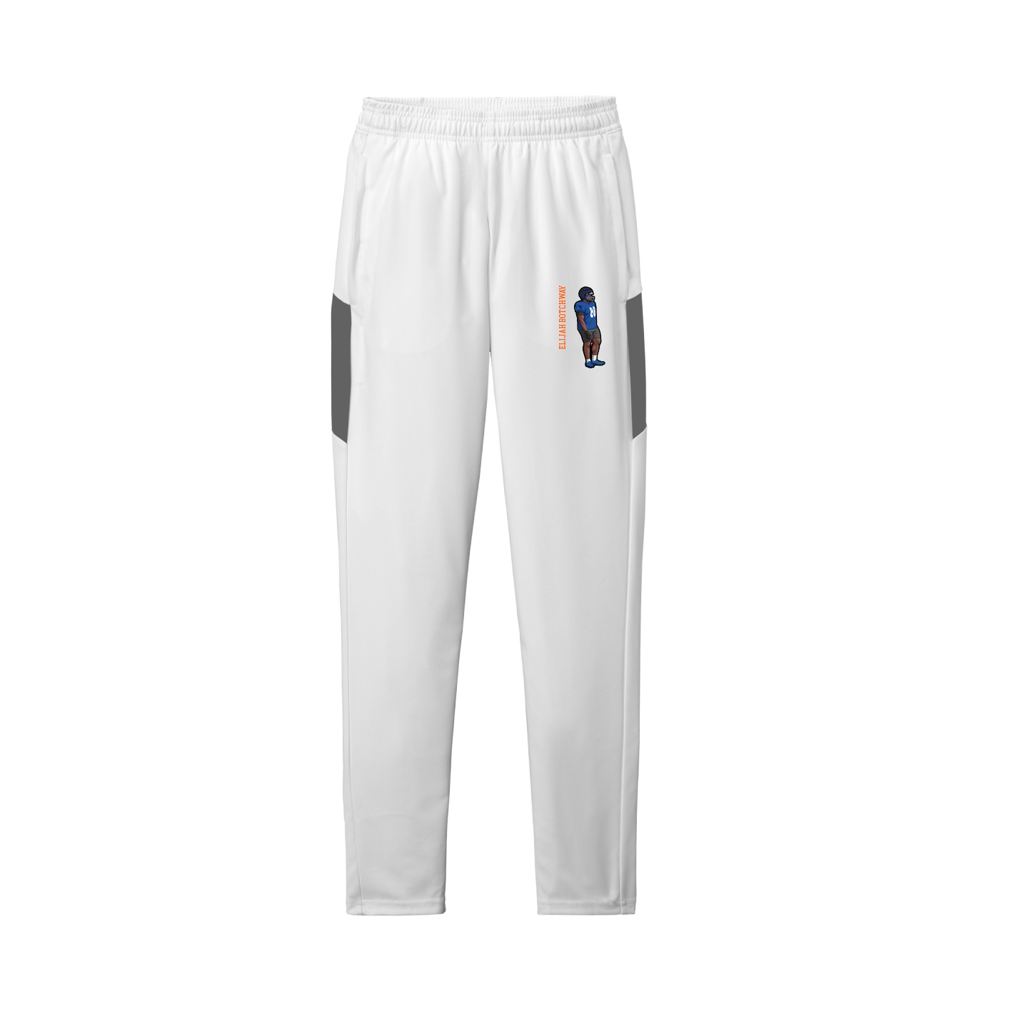 Team Travel Pant — Name Vertical in White/Grey