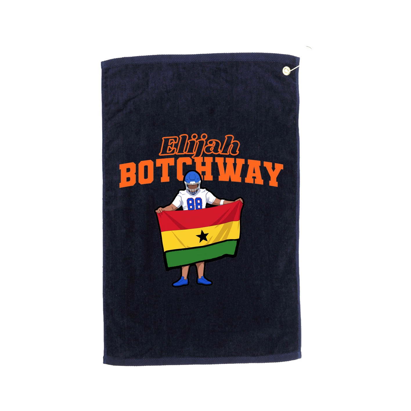 Golf Towel — Name Arch in Navy