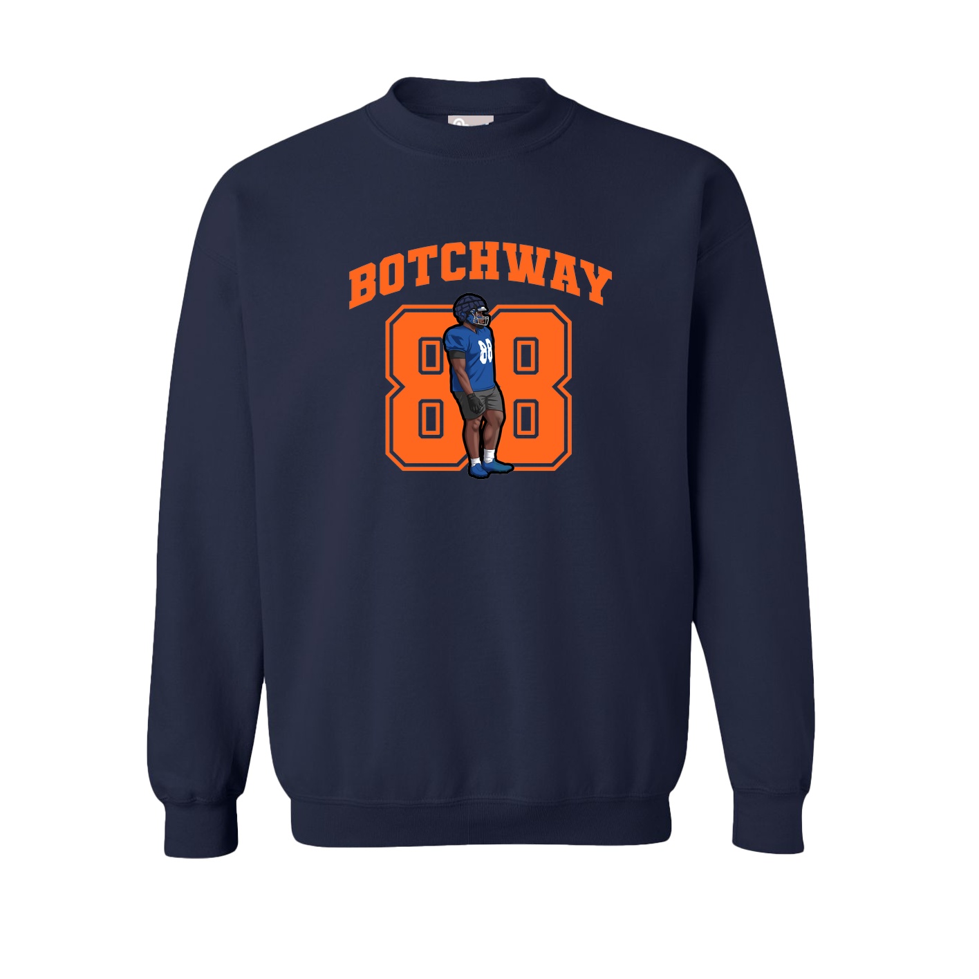 Fleece Crew — Number in Navy