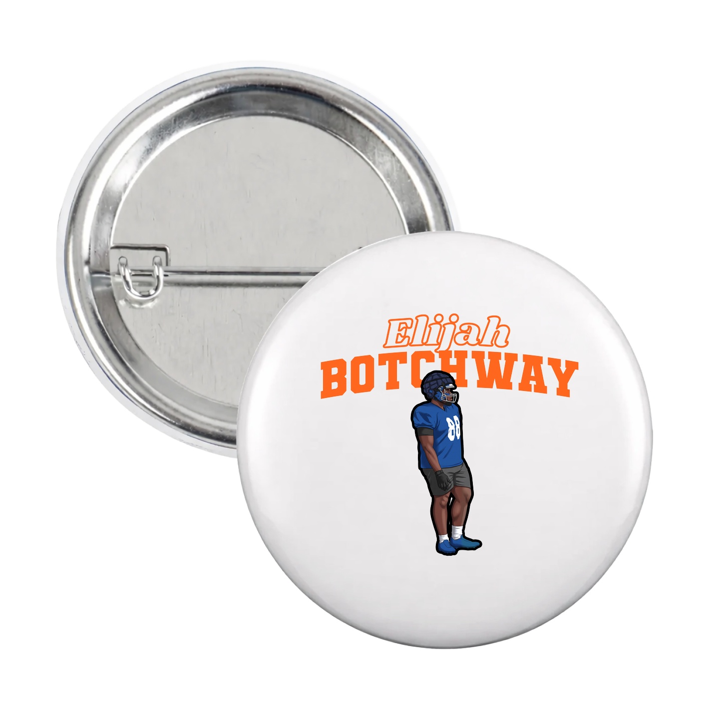 Game Day Button — Name Arch in White