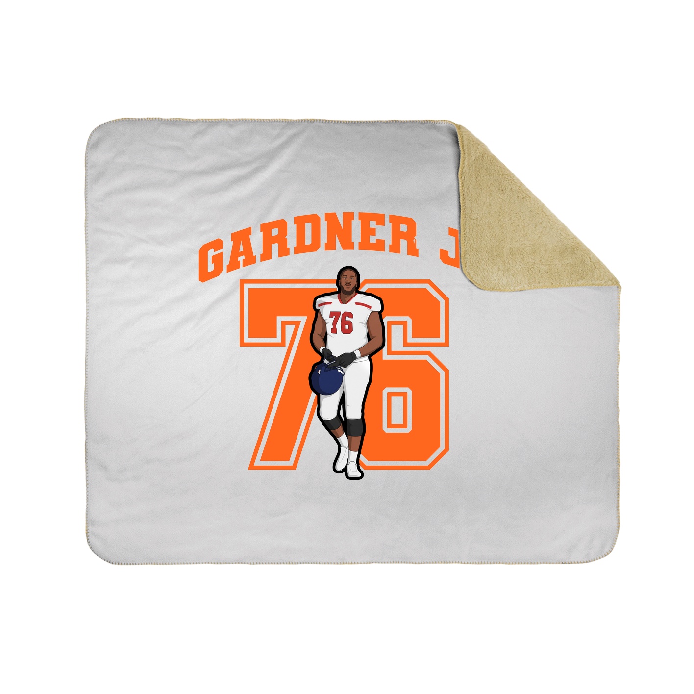 Throw Blanket — Number in White