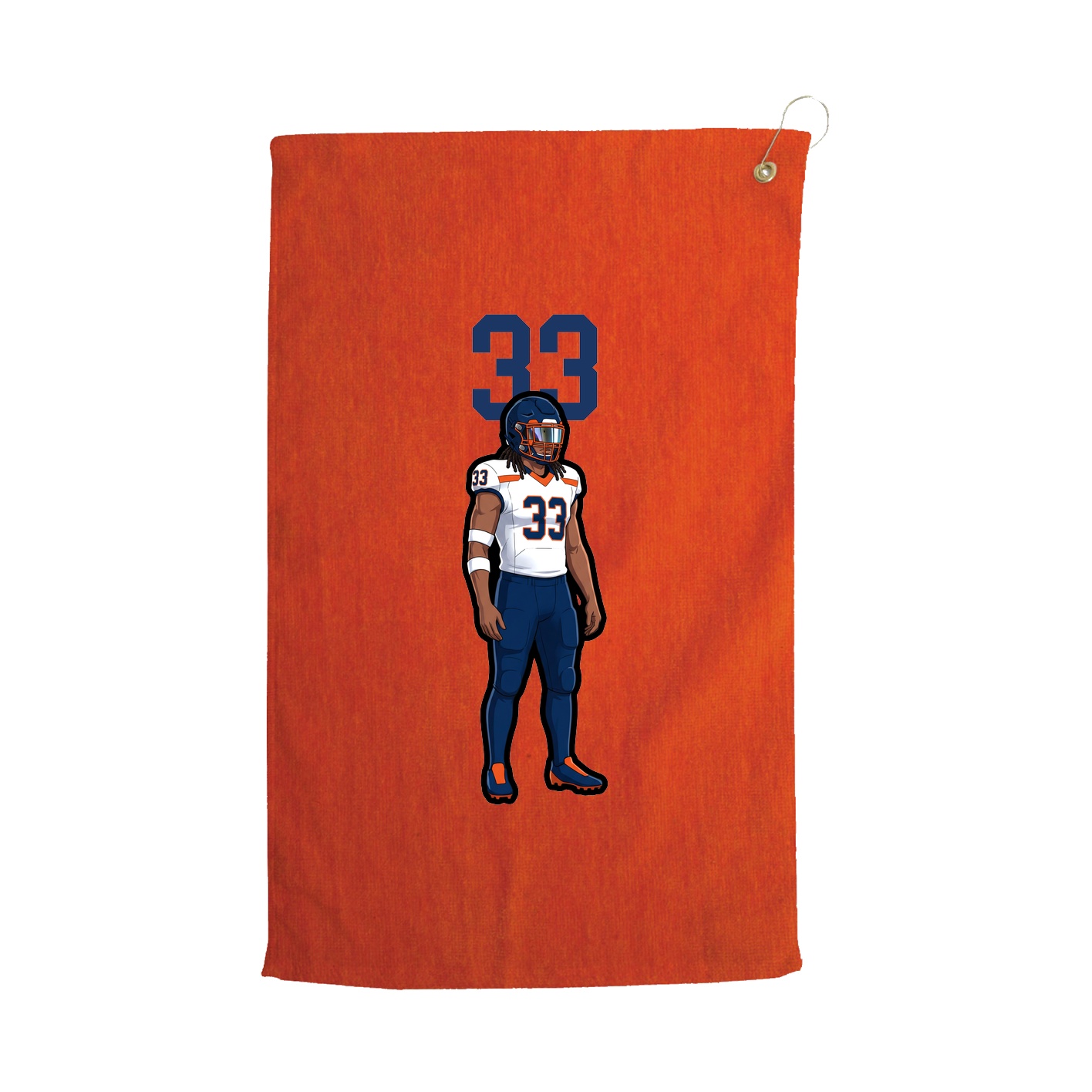 Golf Towel — Number Top in Orange