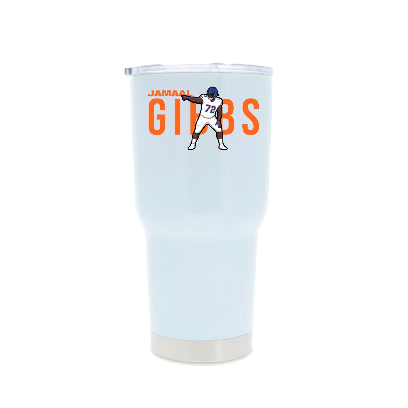 30oz Stainless Steel Tumbler — Player Name in White