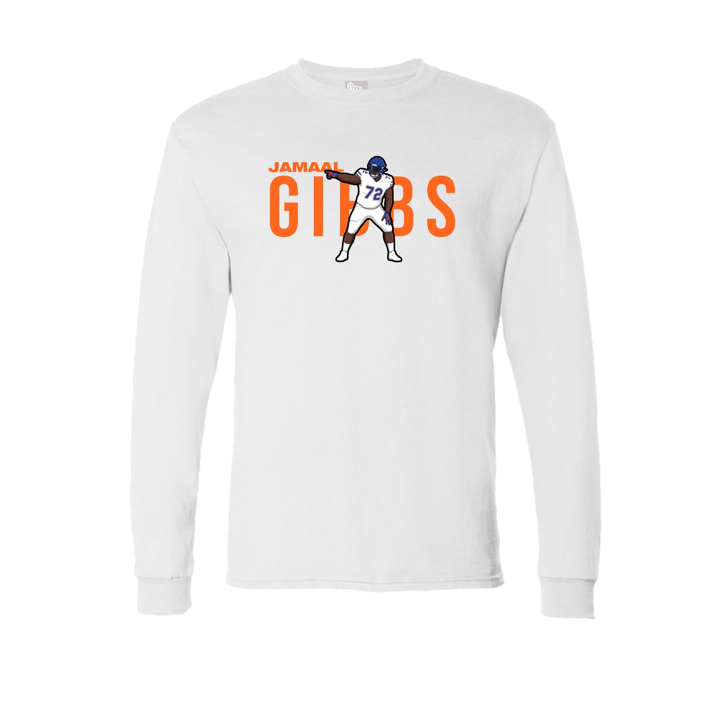 Long Sleeve Tee — Player Name in White