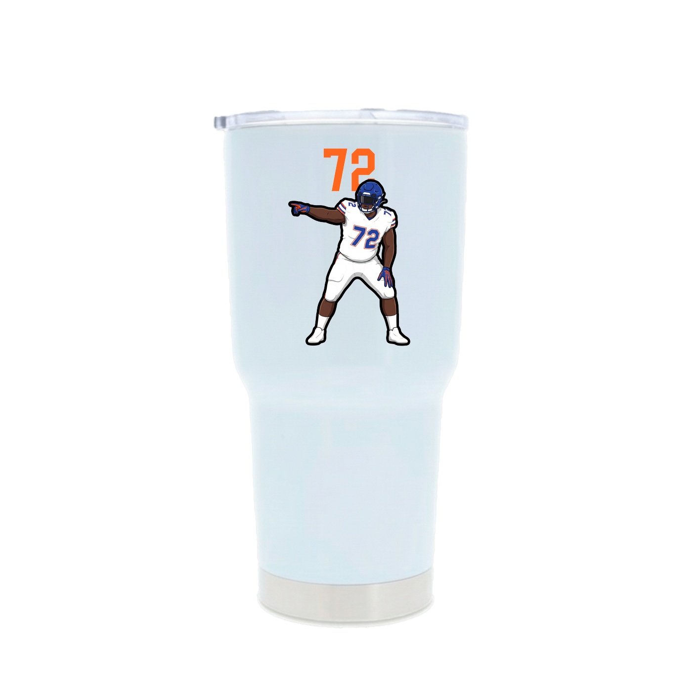 30oz Stainless Steel Tumbler — Number Top in White