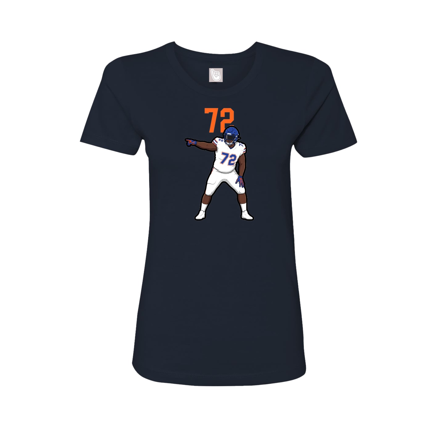 Fitted Women's Tee — Number Top in Navy