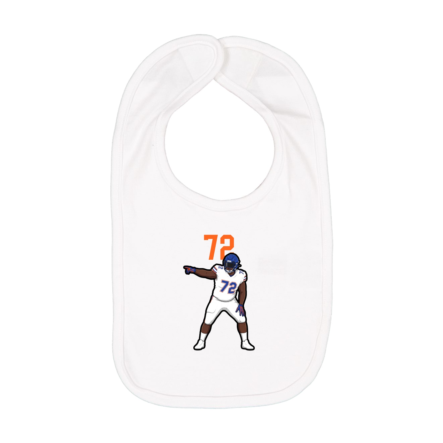 Infant Bib — Number Top in White