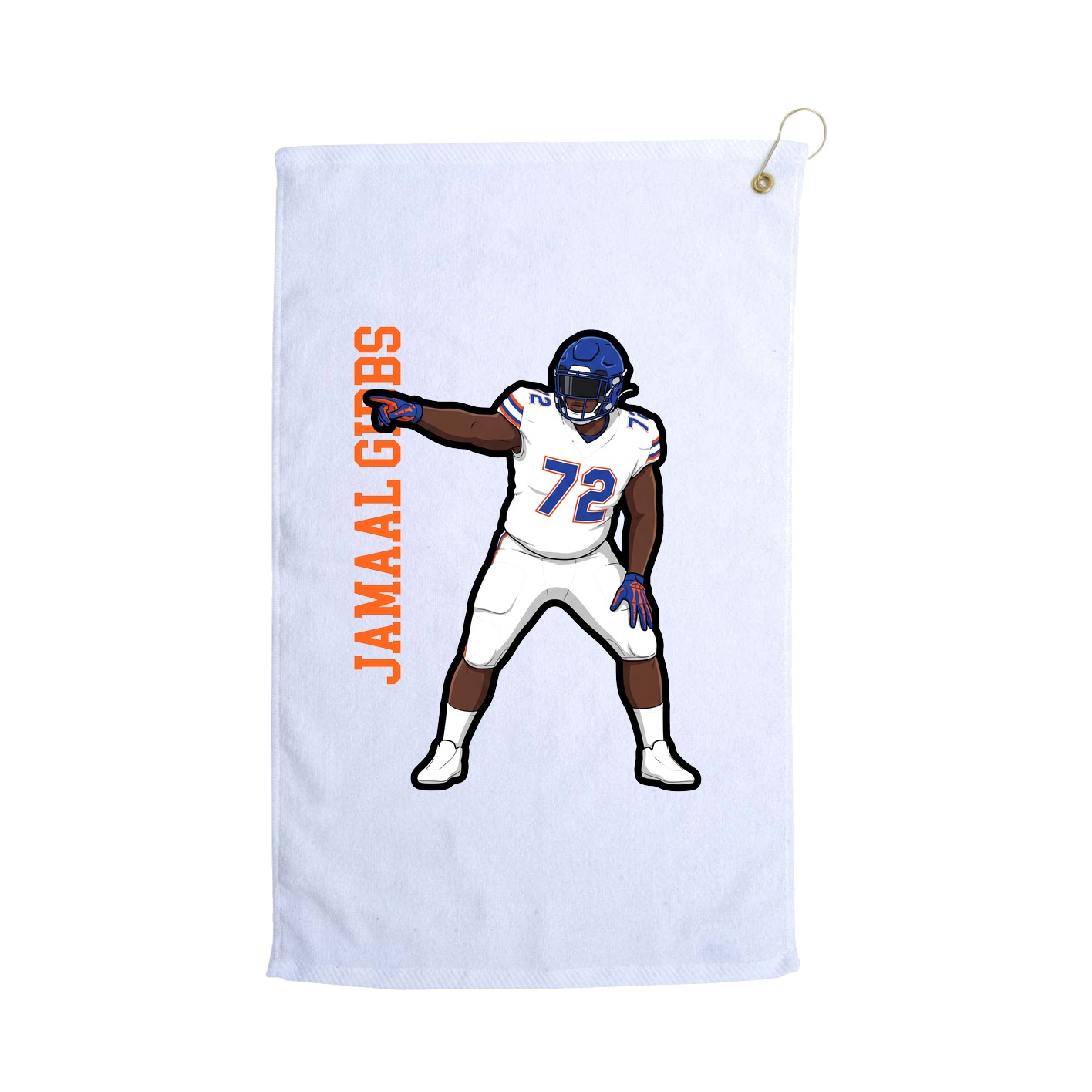 Golf Towel — Name Vertical in White