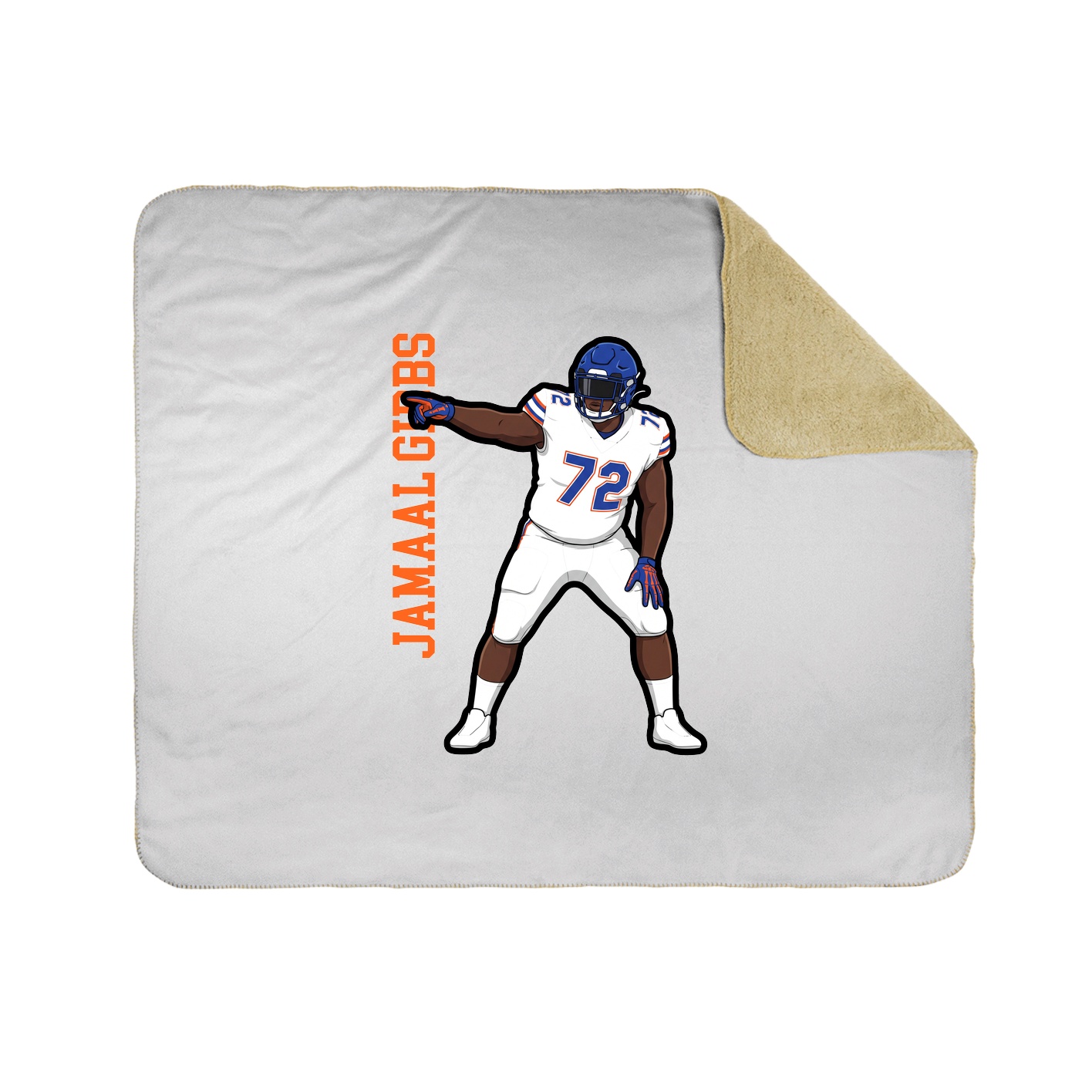 Throw Blanket — Name Vertical in White