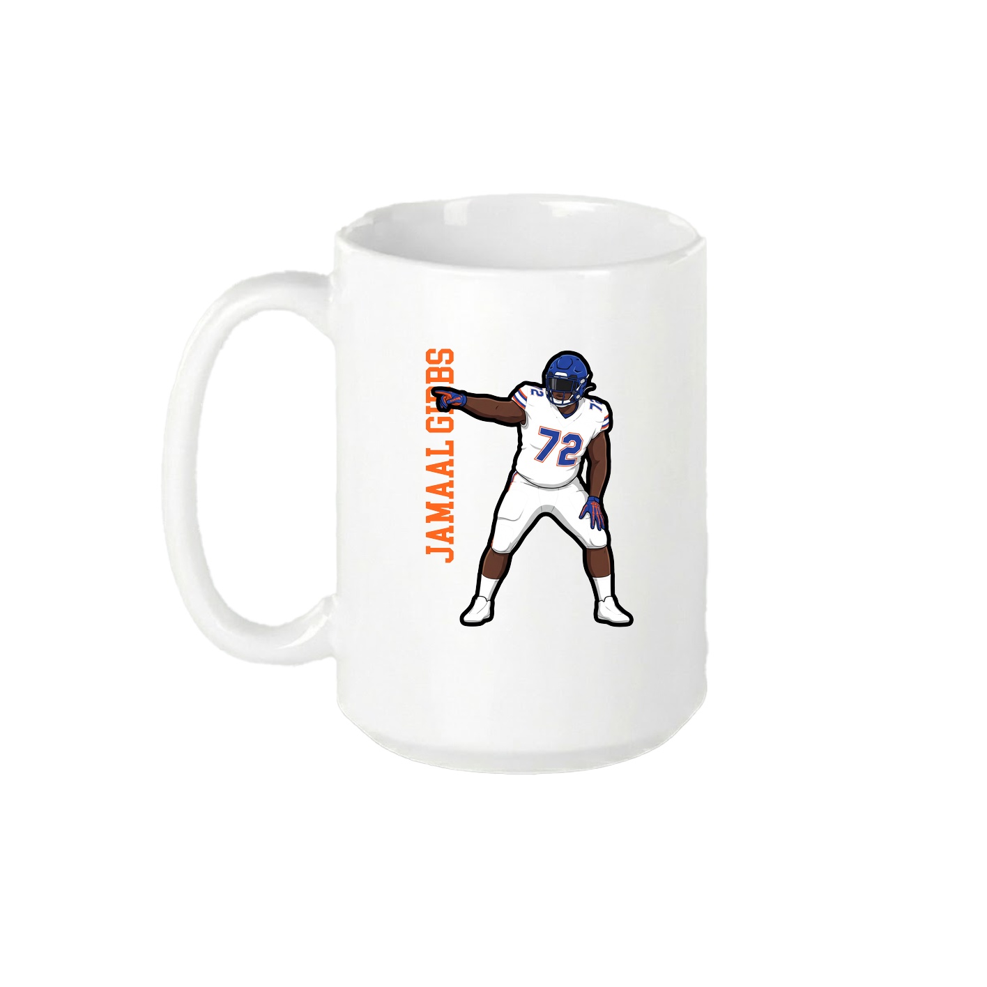 15oz Coffee Mug — Name Vertical in White