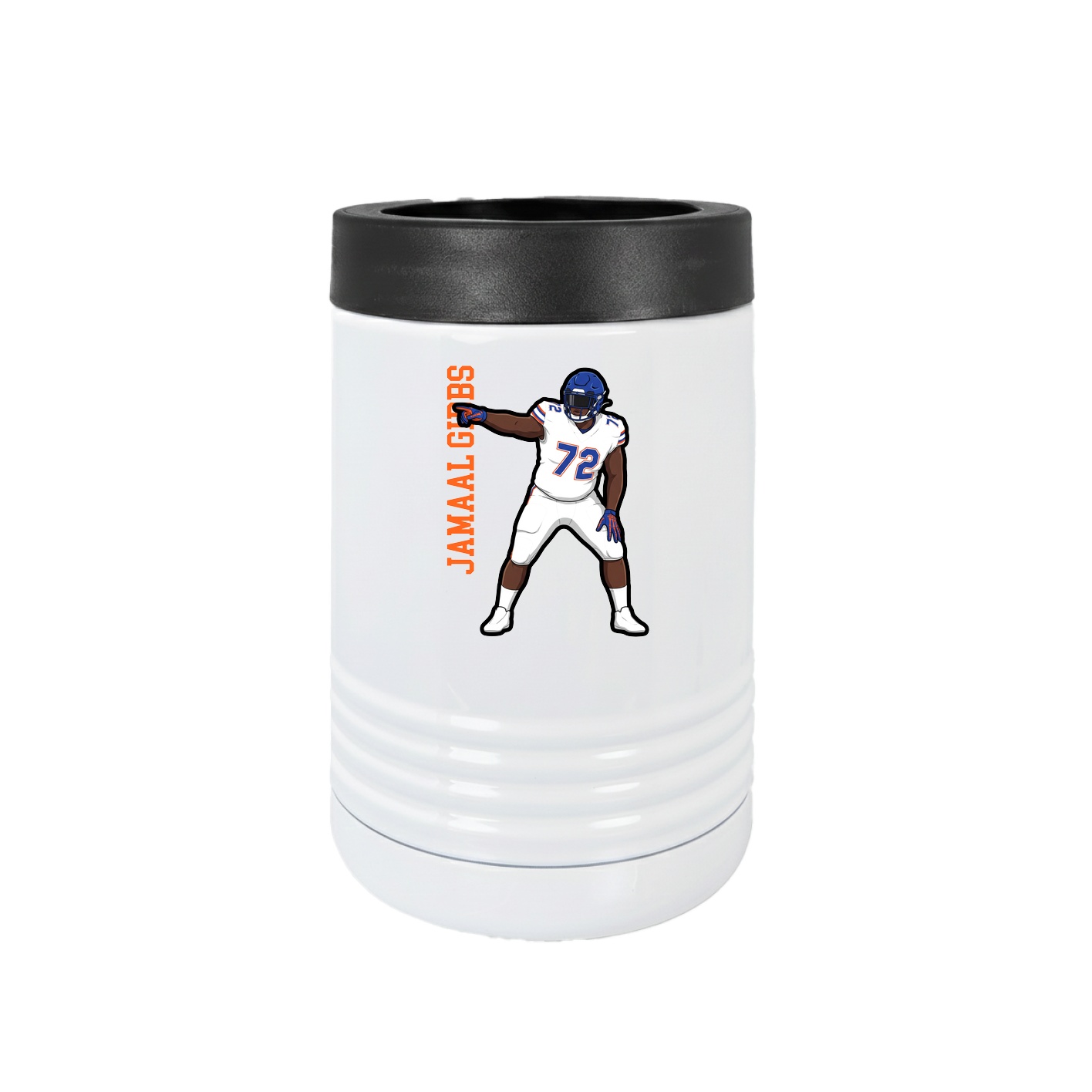Beverage Holder — Name Vertical in White