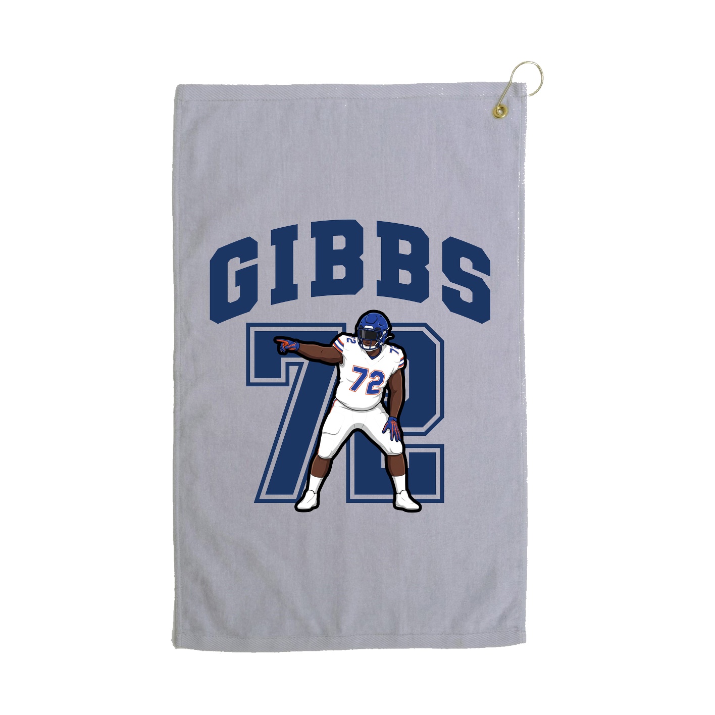 Golf Towel — Number in Grey