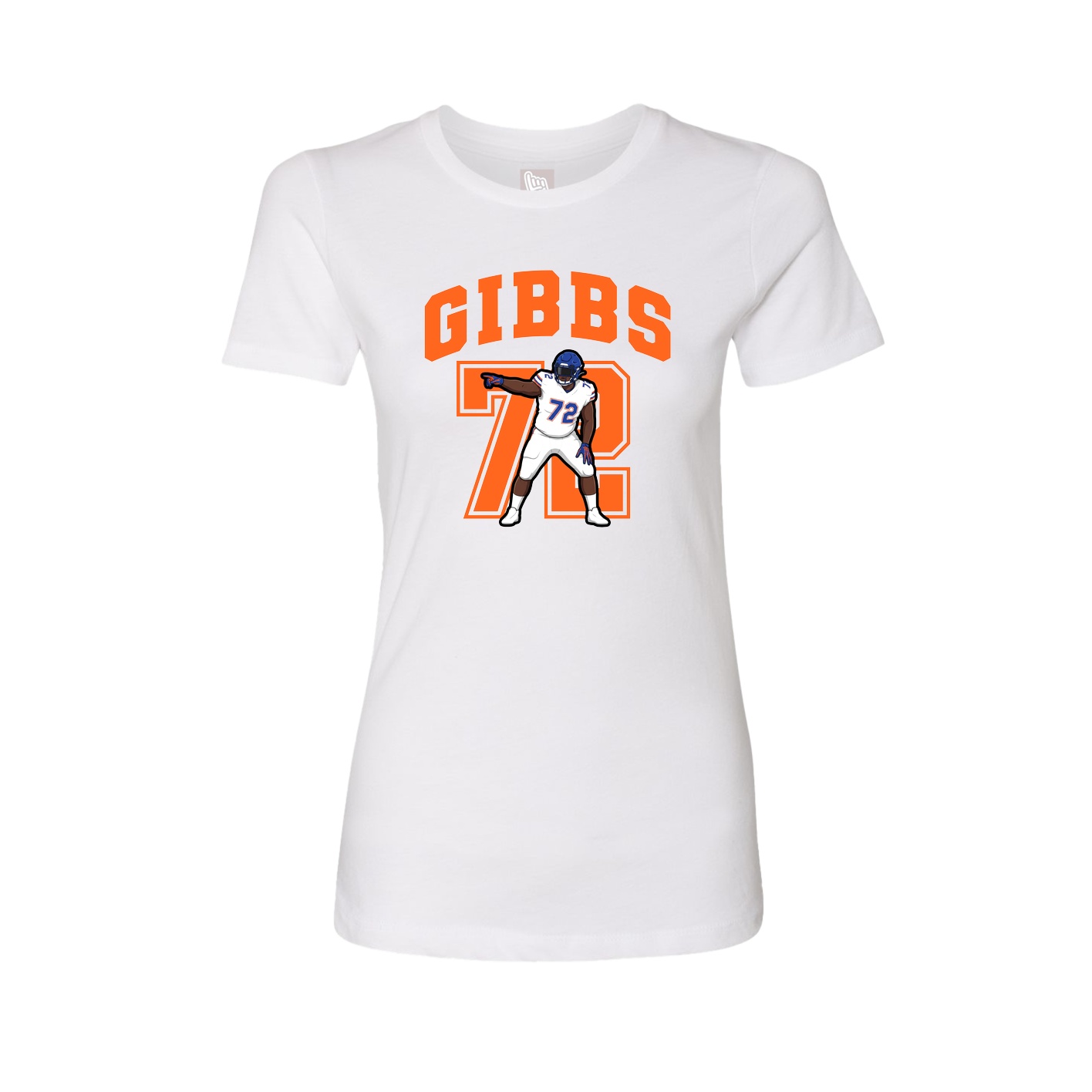 Fitted Women's Tee — Number in White