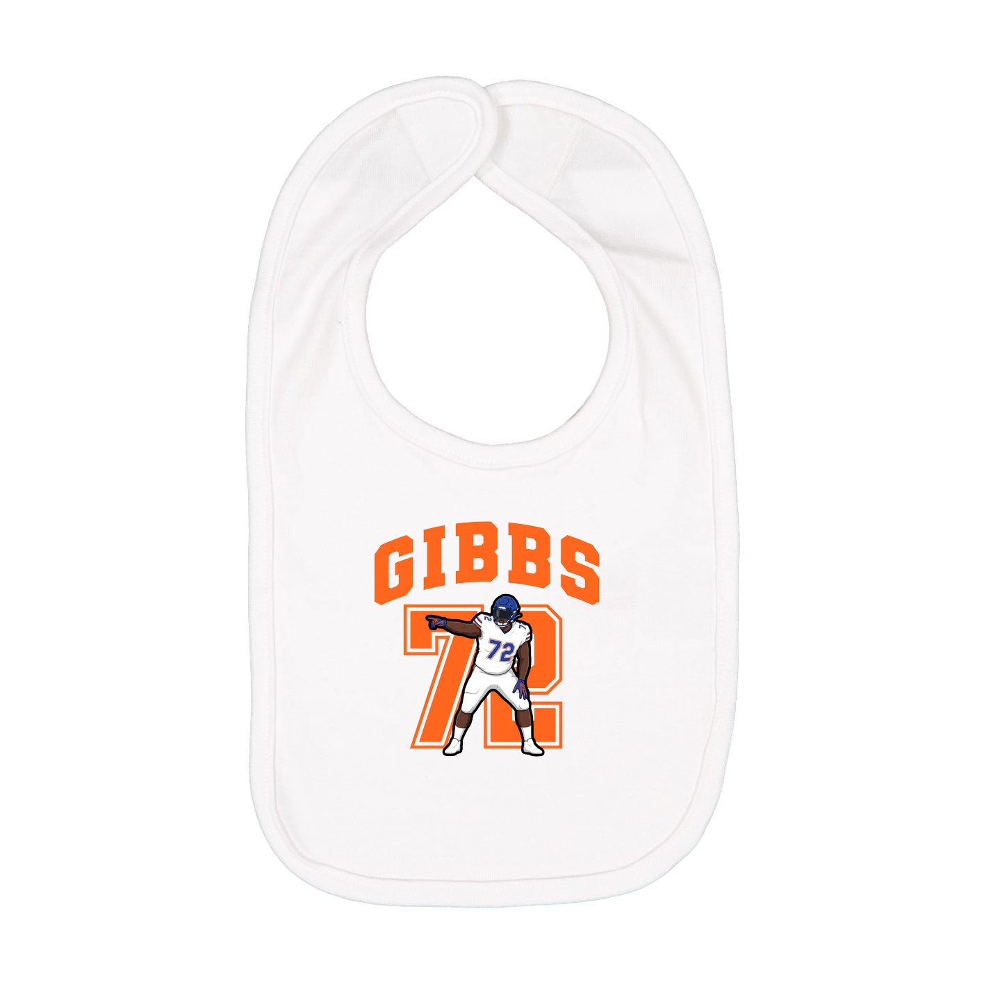 Infant Bib — Number in White
