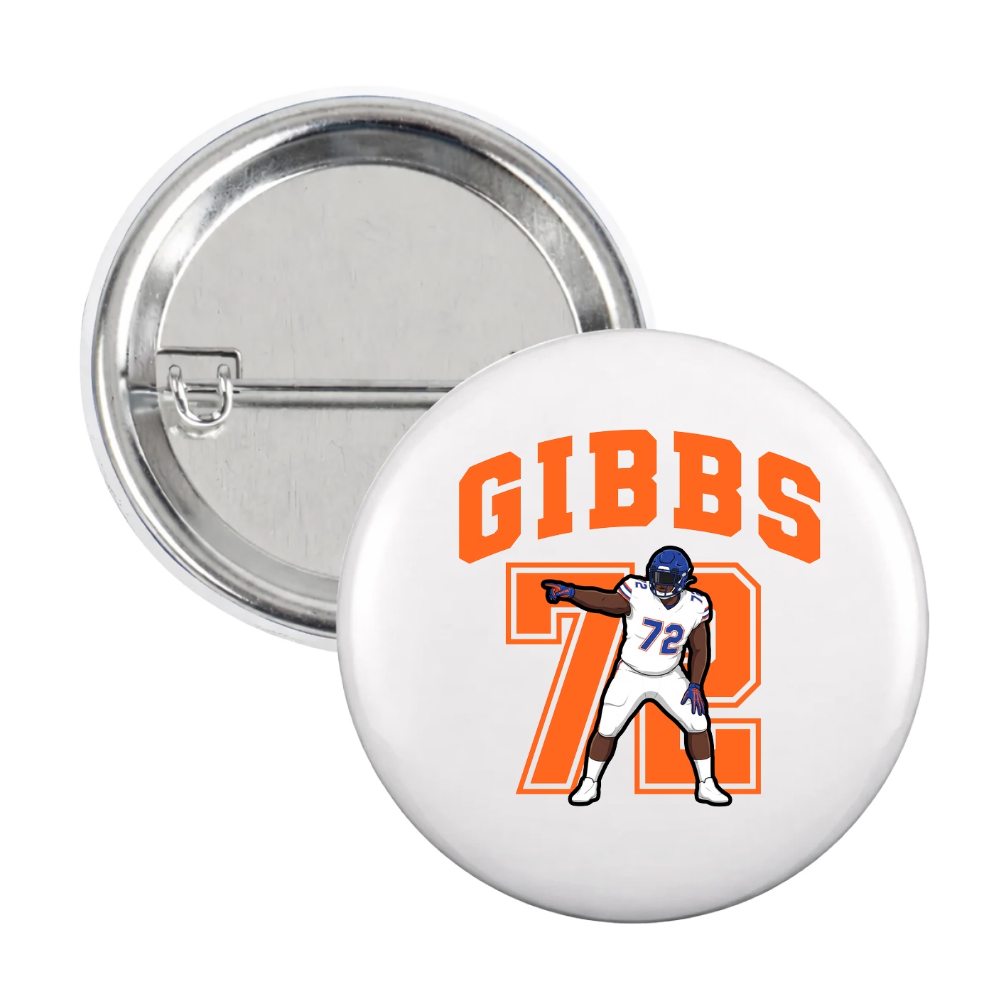 Game Day Button — Number in White
