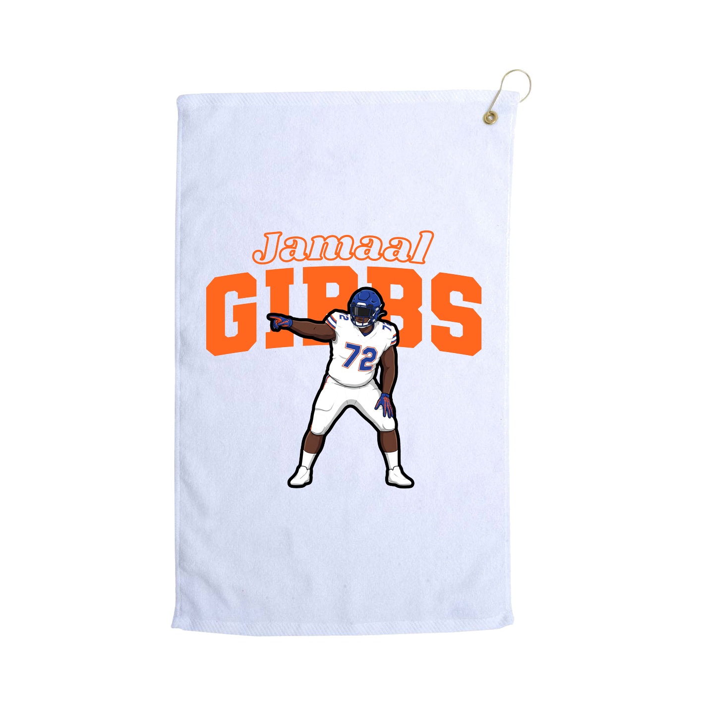 Golf Towel — Name Arch in White
