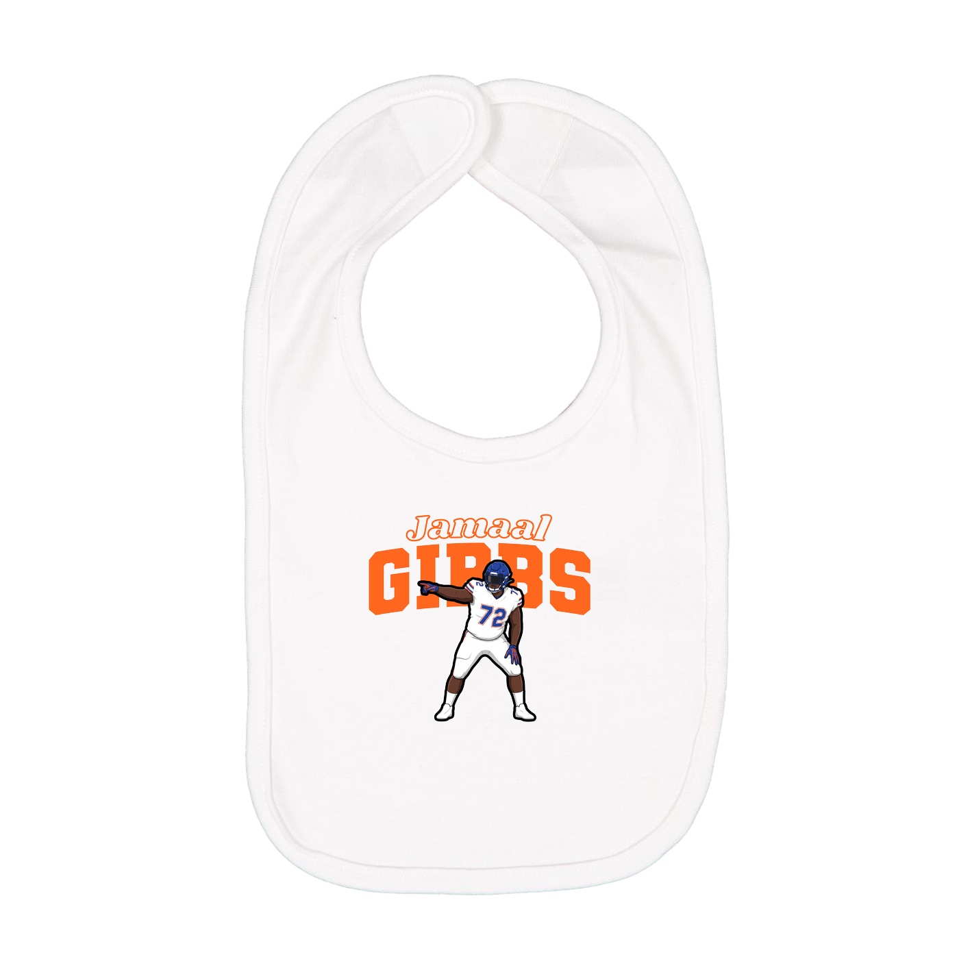 Infant Bib — Name Arch in White