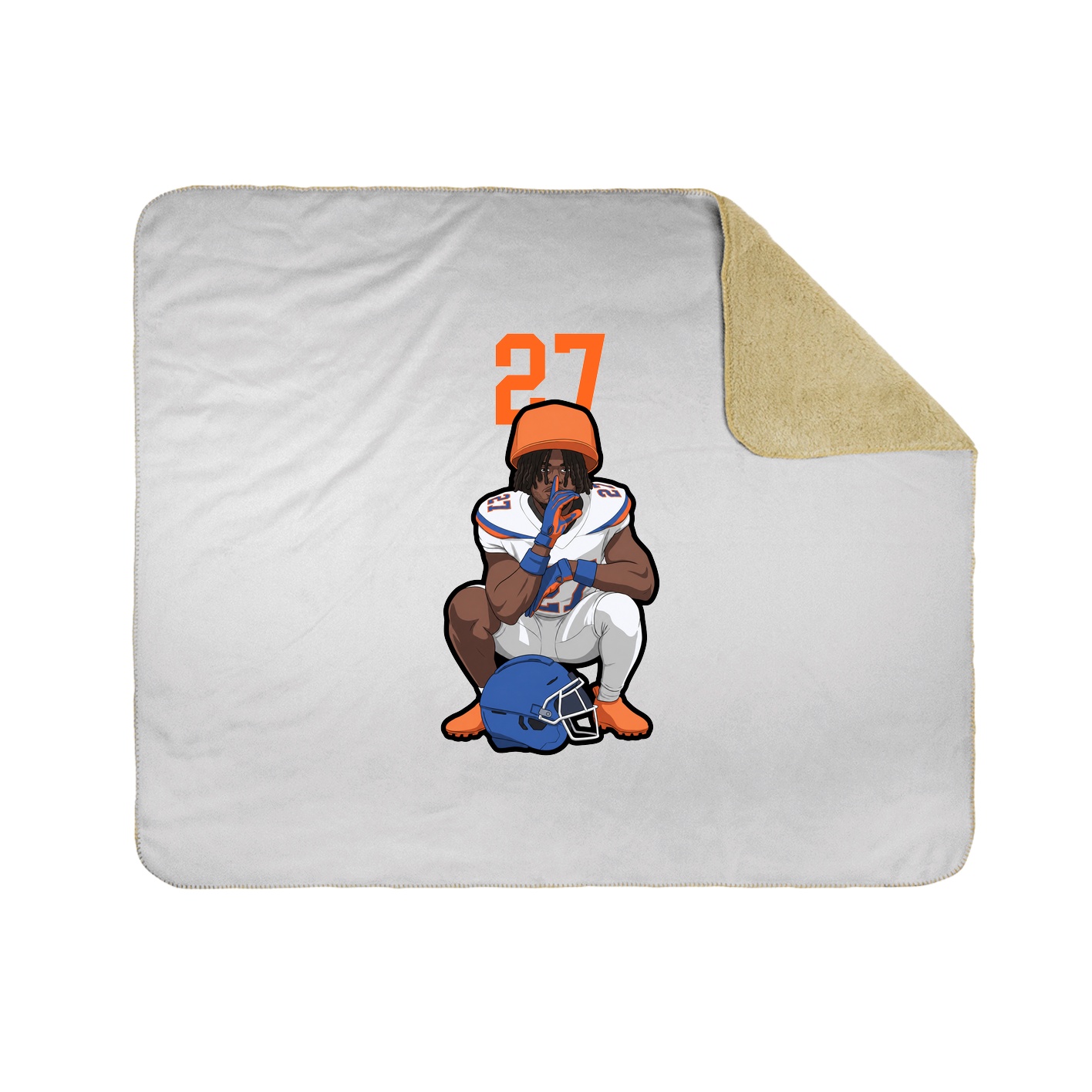 Throw Blanket — Number Top in White
