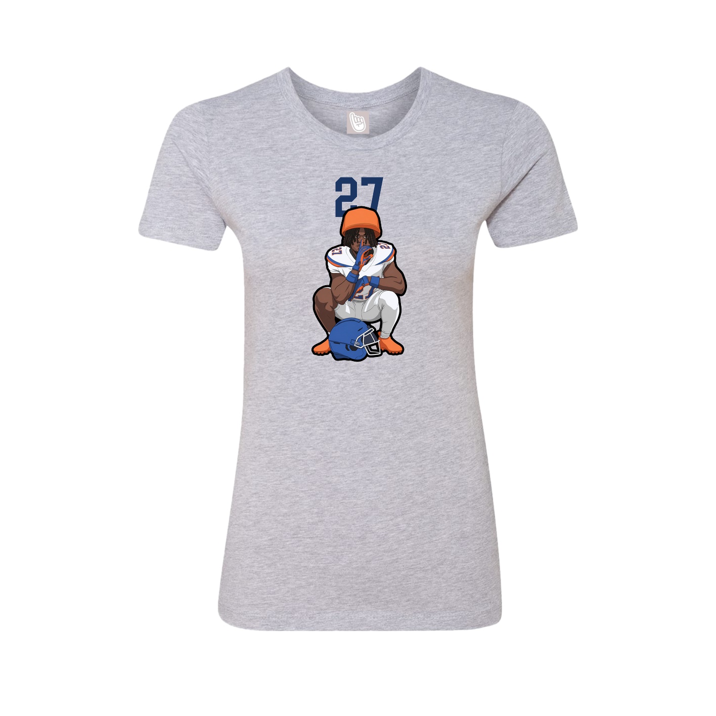 Fitted Women's Tee — Number Top in Grey