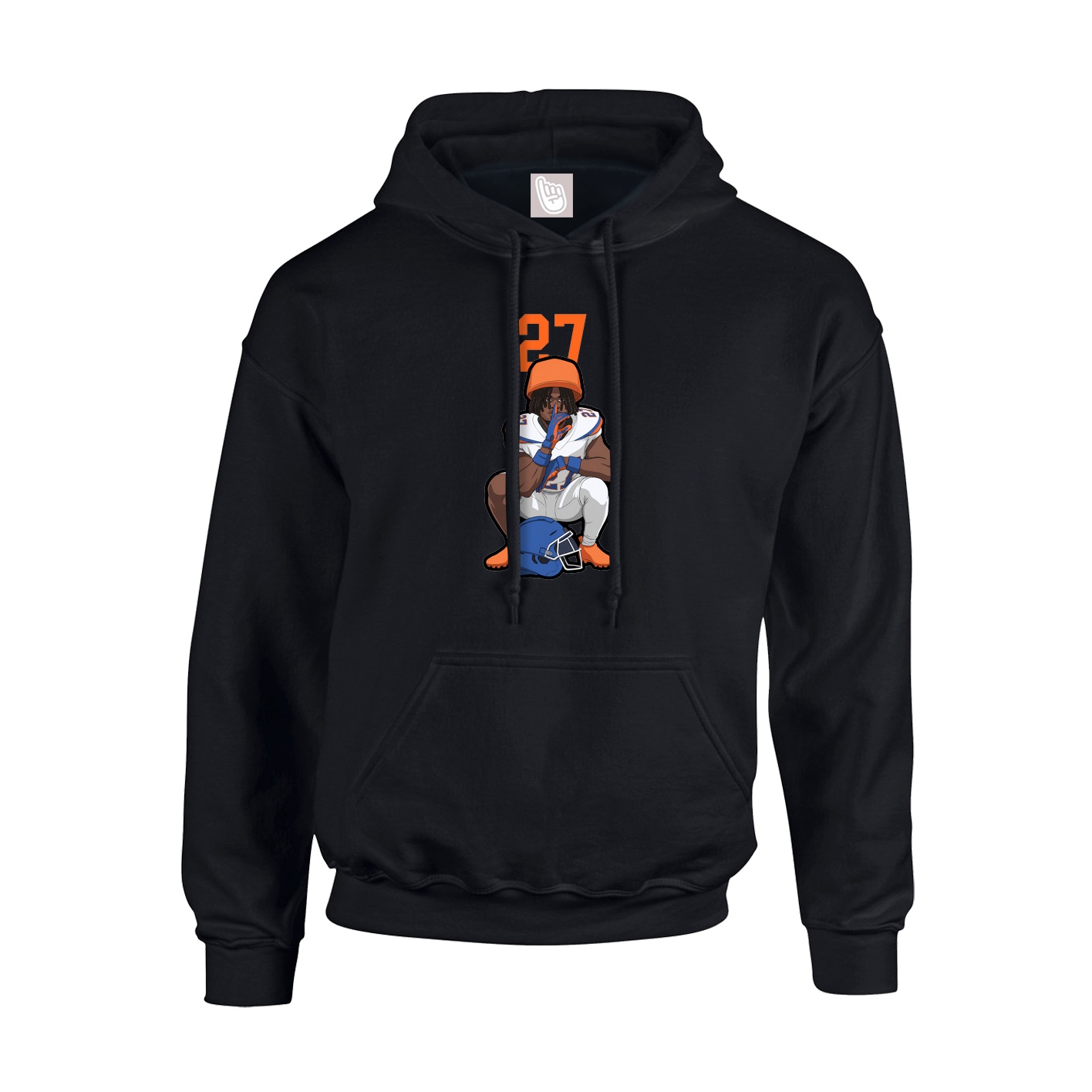 Youth Hoodie — Number Top in Black