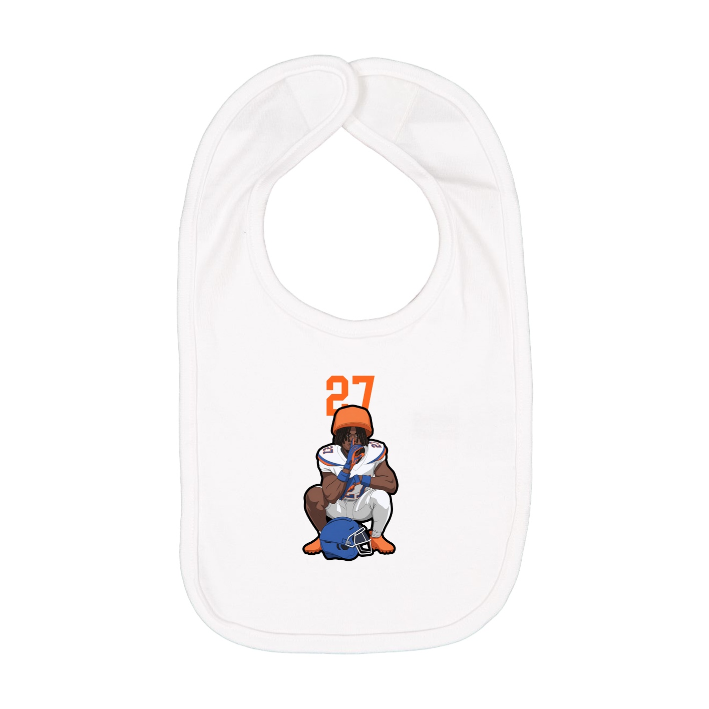 Infant Bib — Number Top in White