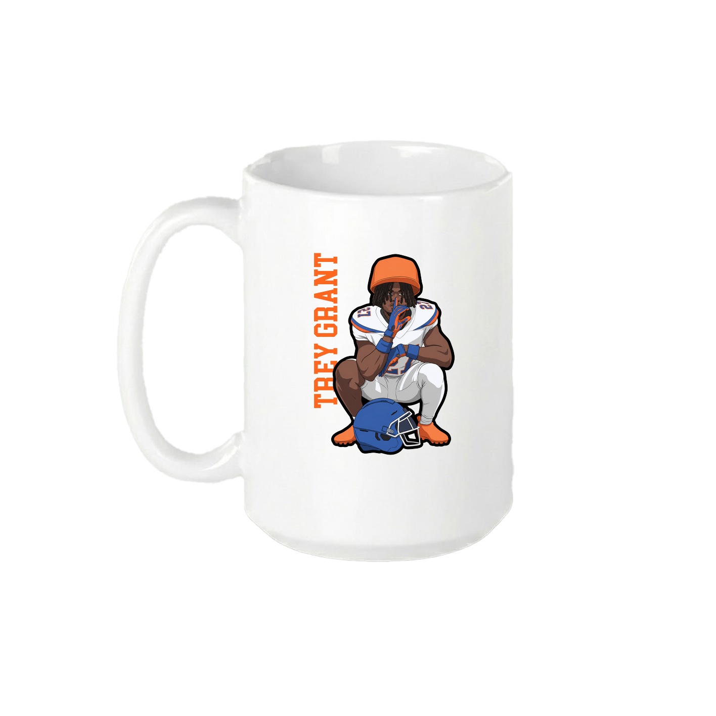 15oz Coffee Mug — Name Vertical in White