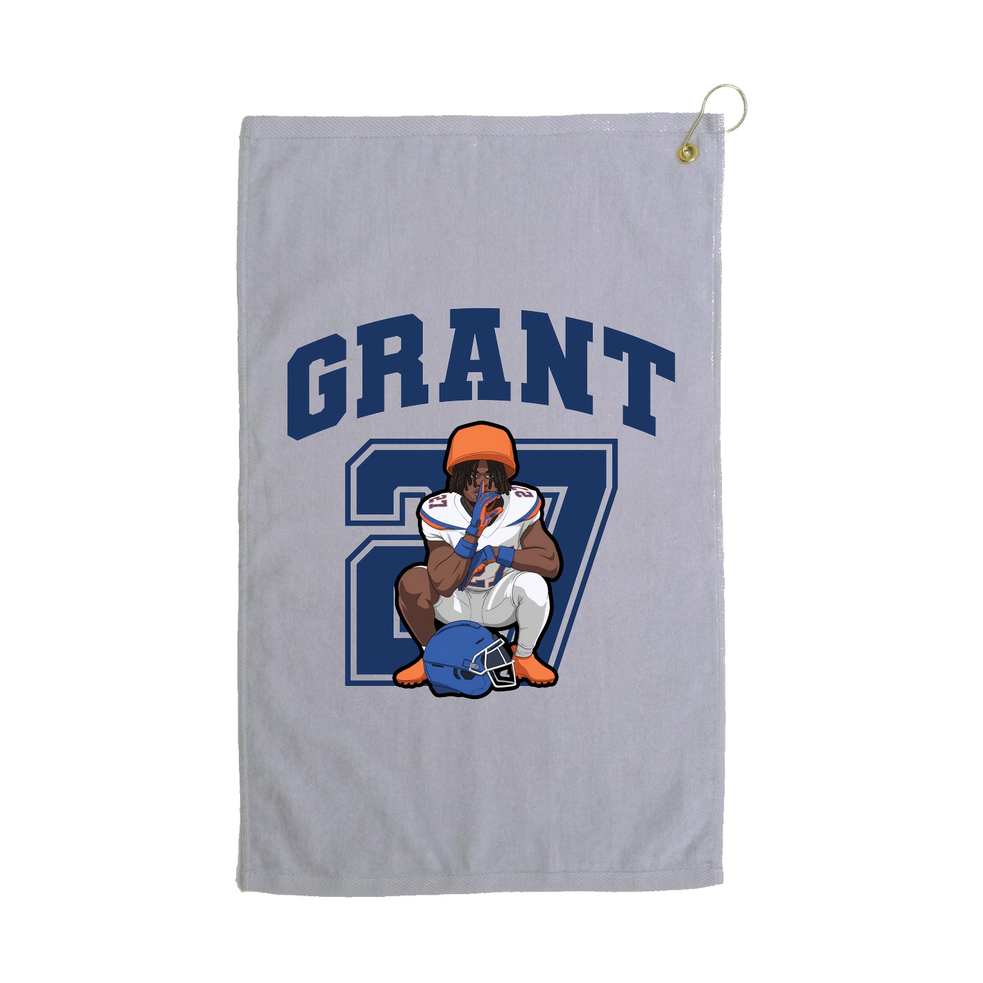 Golf Towel — Number in Grey