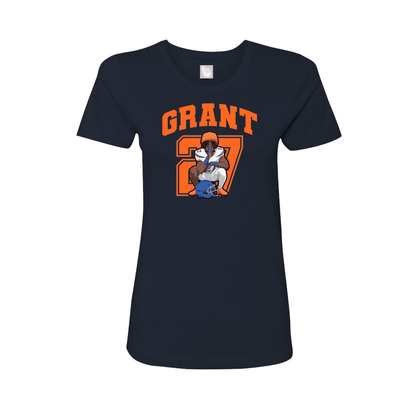 Fitted Women's Tee — Number in Navy