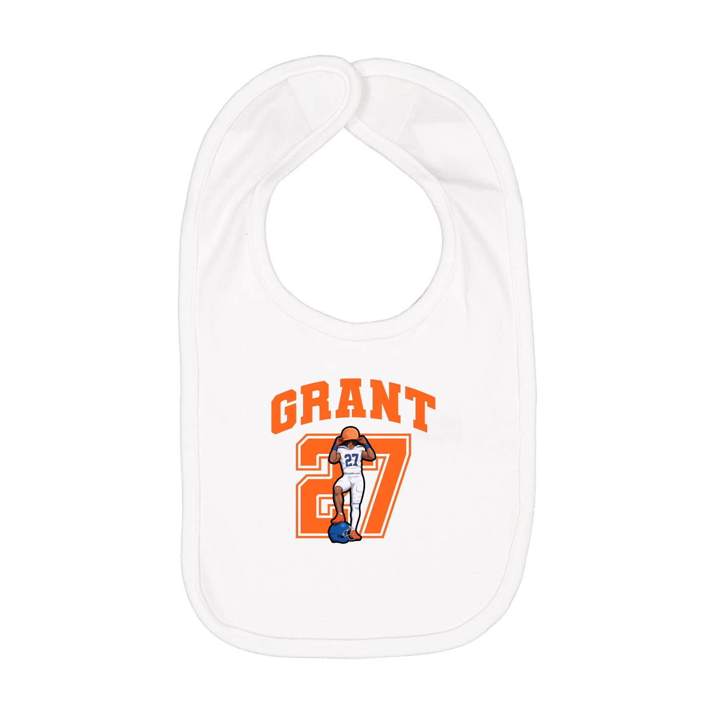 Infant Bib — Number in White